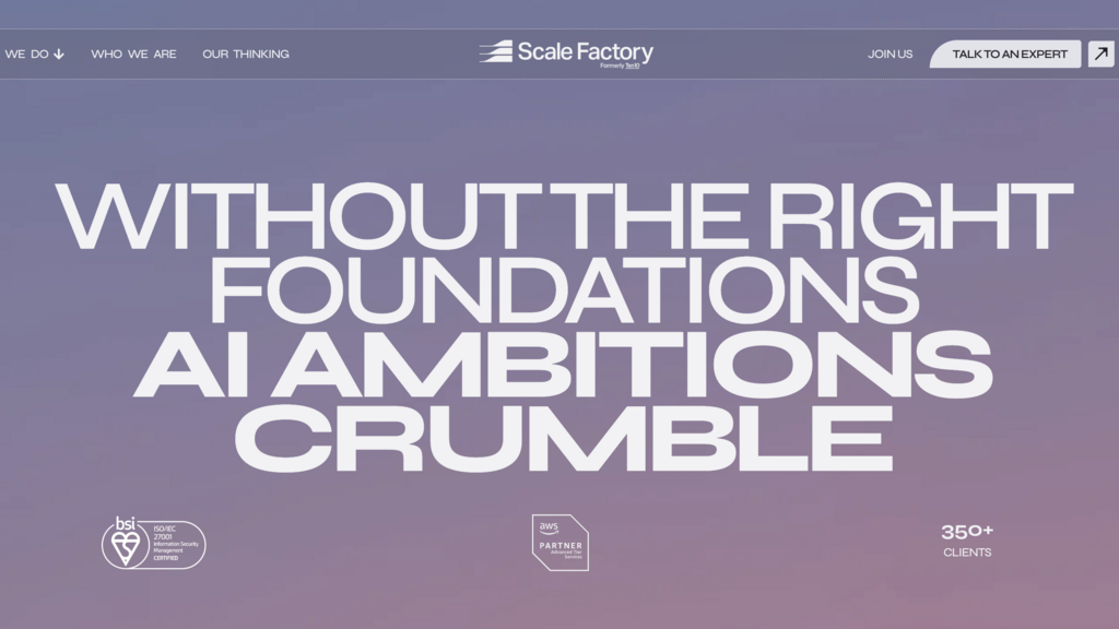 The Scale Factory hompage screen shot image
