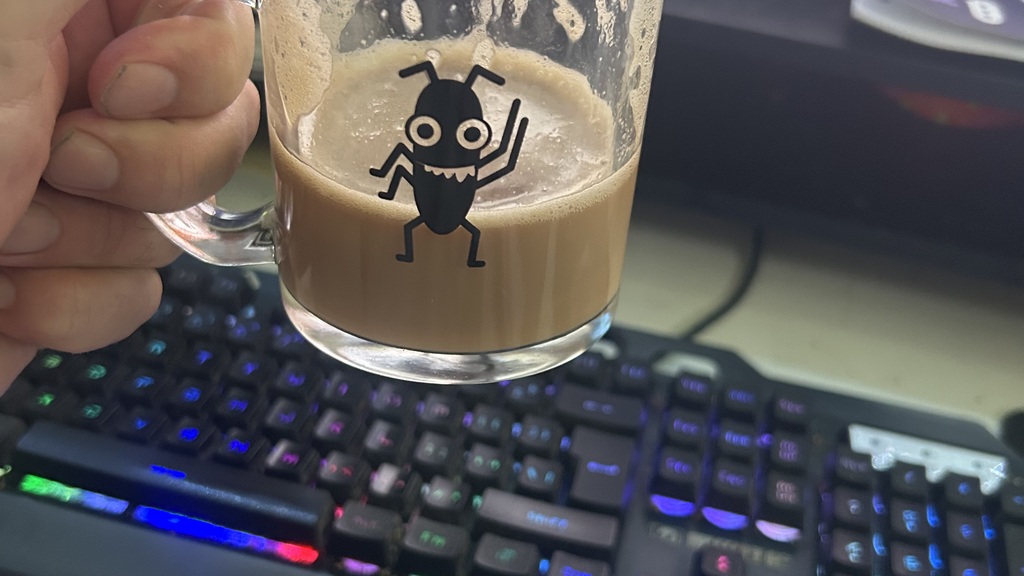 First coffee in the bug mug  image