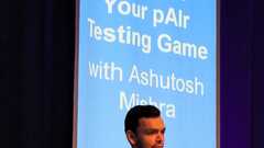 A Man on TestBash stage at Brighton Dome image