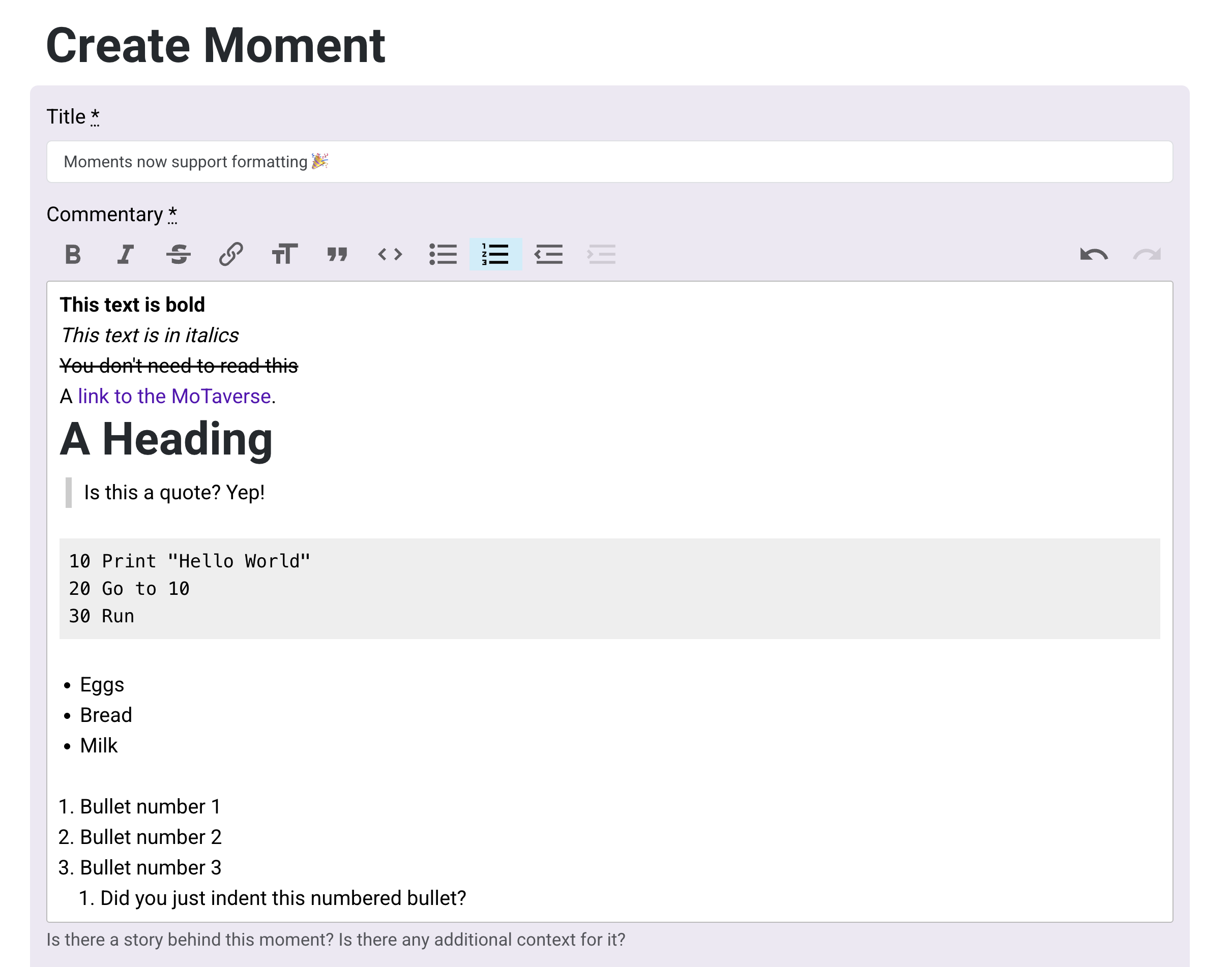 A screenshot of a multi-formatted web page post.