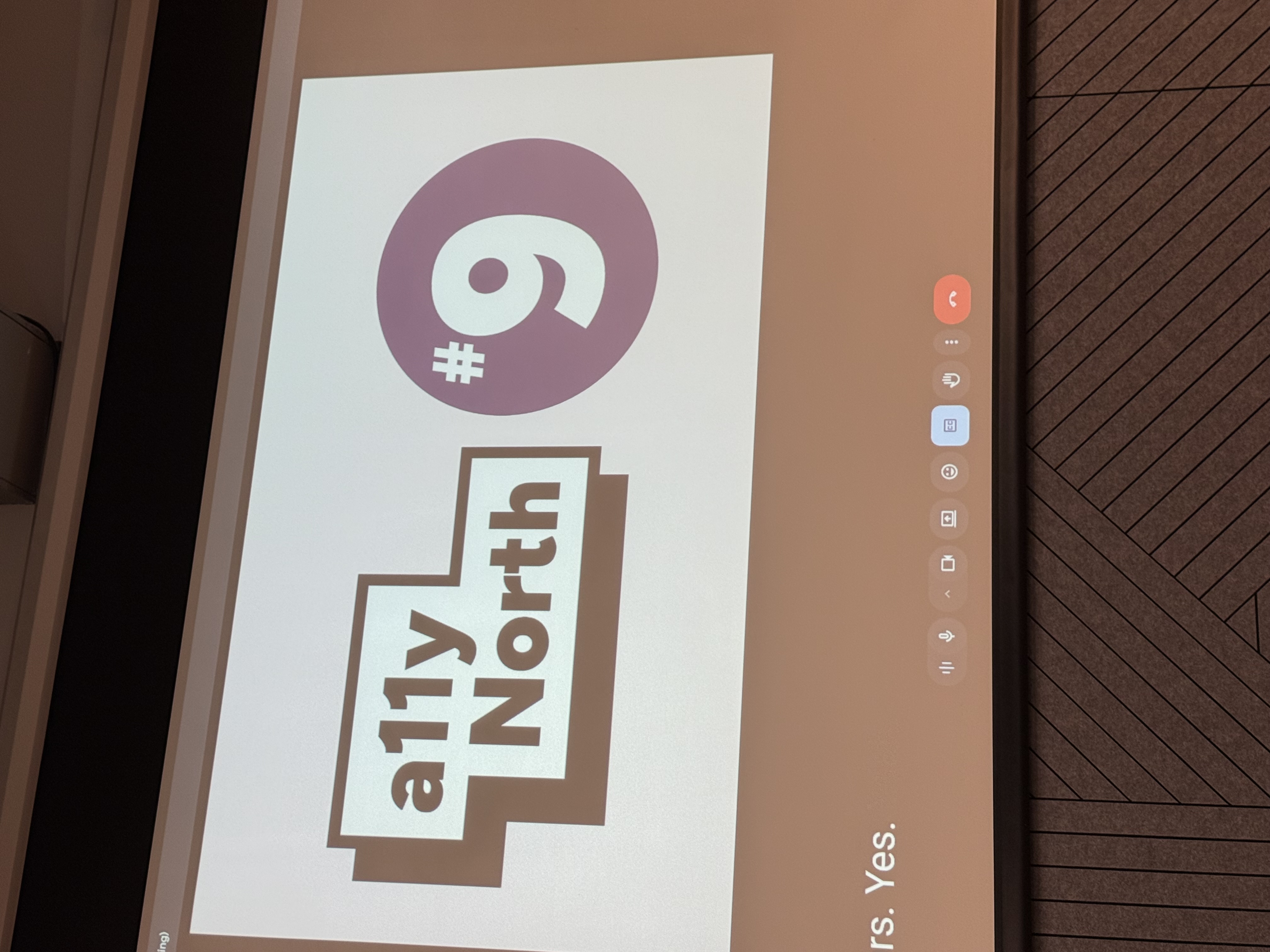 A11y North logo on screen