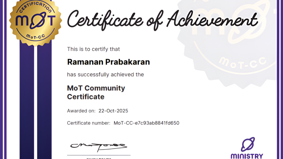 Earned My MoT Community Certificate 🎓 image