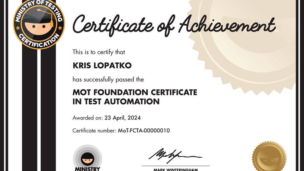 MoT Foundation Certificate in Test Automation image