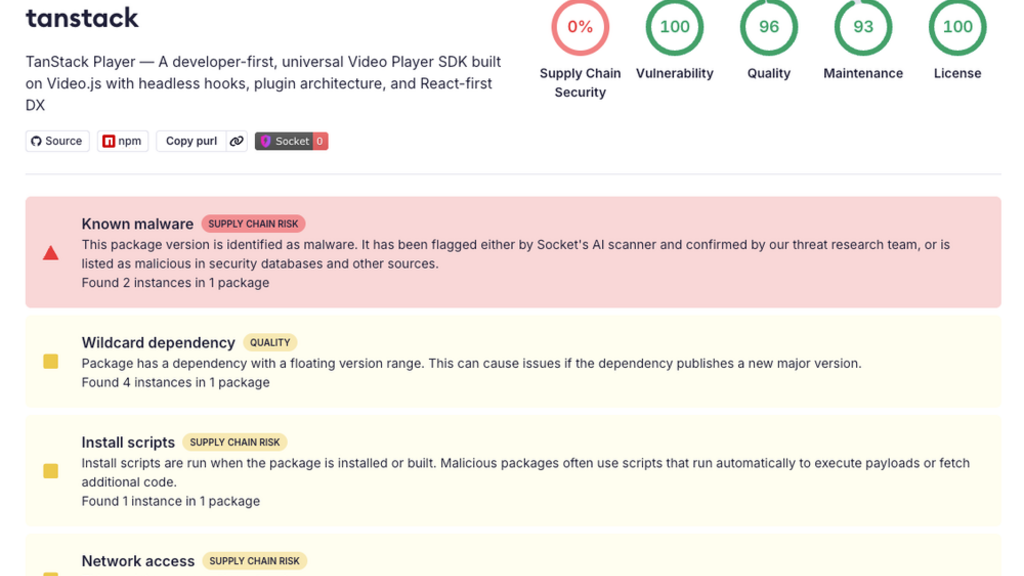 Malicious npm Package Brand-Squats TanStack to Exfiltrate Environment Variables image image