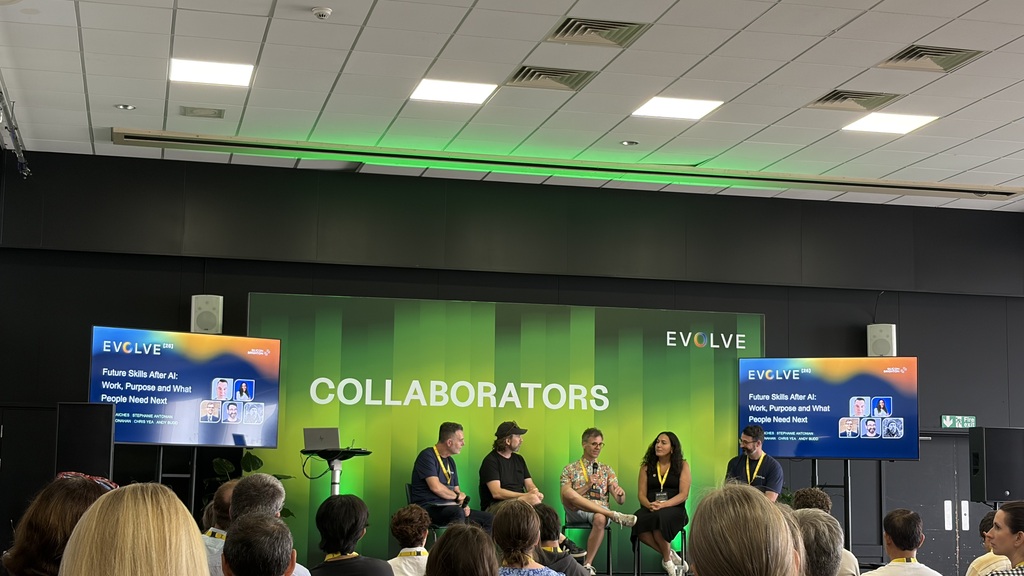 People on stage as a panel session  image