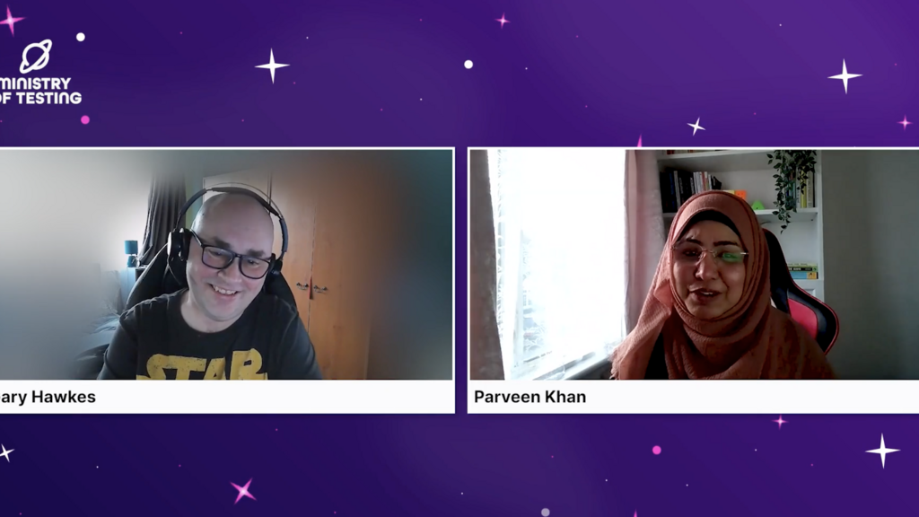 A man and woman speaking on a video call.  image