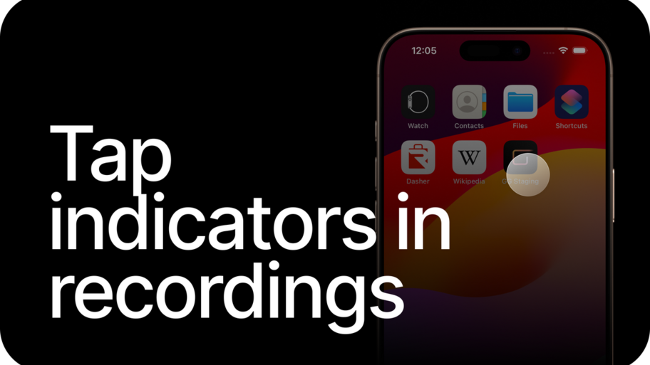 Showing Tap Indicators on iOS Screen Recording image