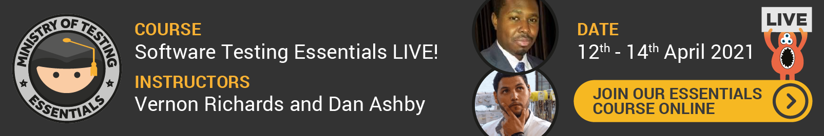 Software Testing Essentials Live! banner image