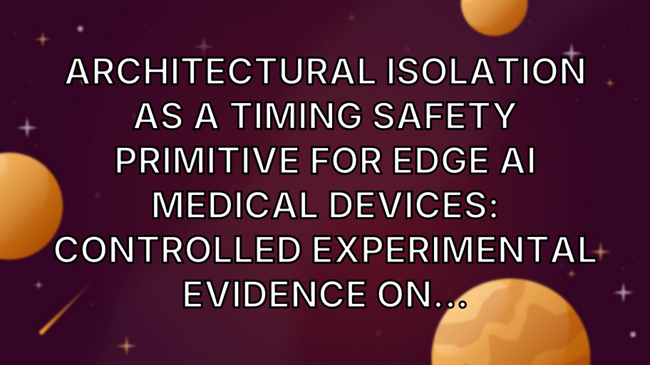 Architectural Isolation as a Timing Safety Primitive for Edge AI Medical Devices: Controlled Experimental Evidence on... image
