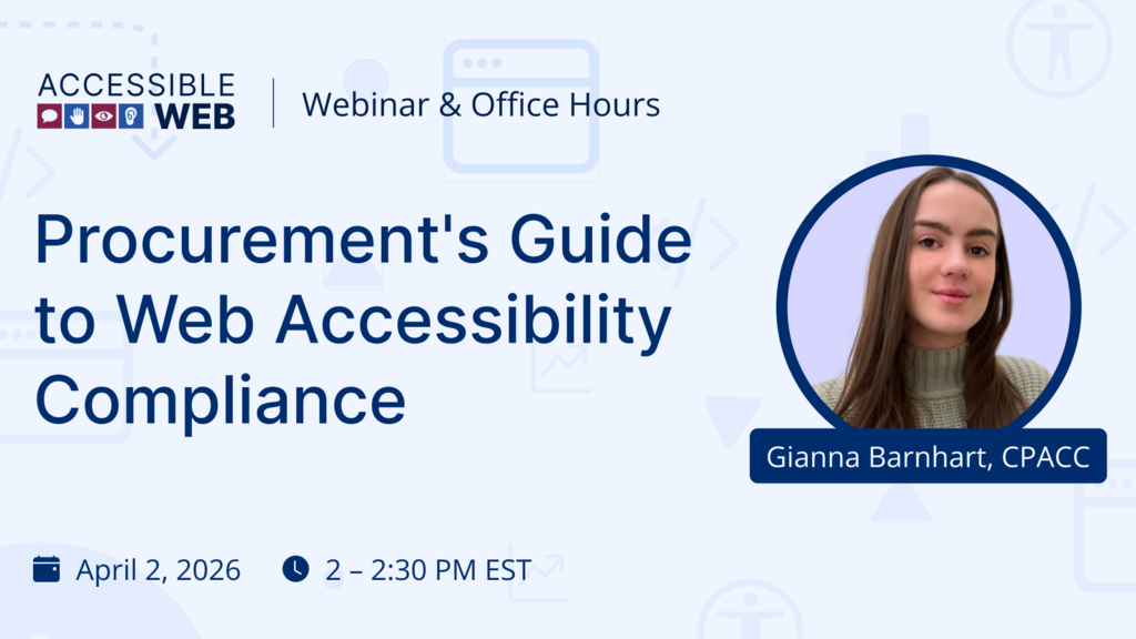 Procurement’s Guide to Accessibility Compliance | Upcoming Webinar image image