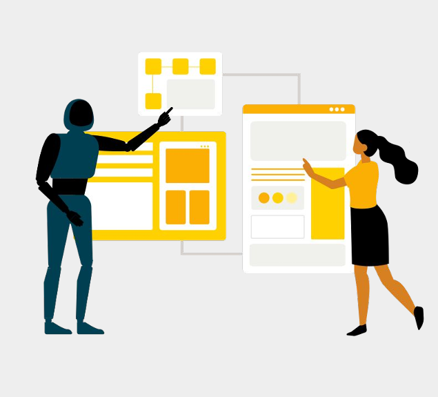 Human and machine pointing at things, trying to work out where the pain points in AI adoption are image