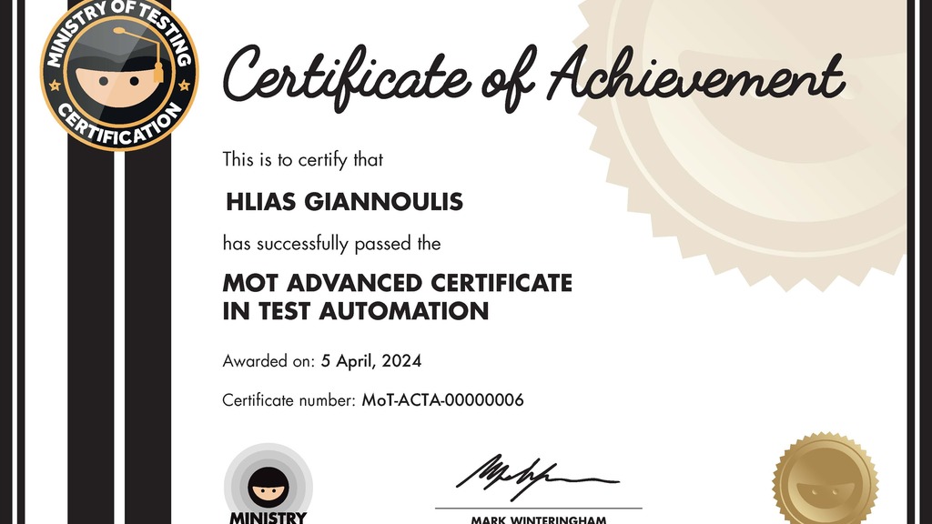 MoT Advanced Certificate in Test Automation image