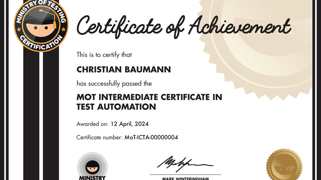 MoT Intermediate Certificate in Test Automation image
