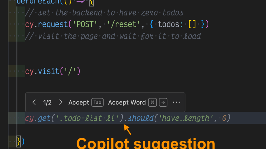 Copilot Instructions Example. Provide top-level page object with Copilot instructions for faster test writing. image