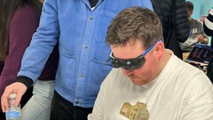 Connor Experiencing Tunnel Vision with the use of adapted glasses as part of the Empathy Lab. image