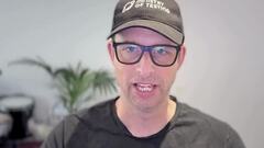 A video of a man speaking to a camera. He is wearing a black cap and black t-shirt. Both have the Ministry of Testing logo on them.  image