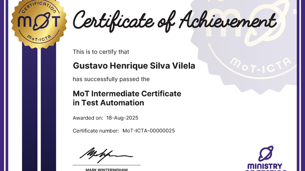 MoT Intermediate Certificate in Test Automation image
