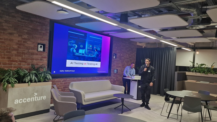 First talk at MoT Manchester: AI for Testing vs Testing AI by Siddharth Goyal image