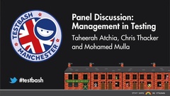 Watch this insightful panel on Management in Testing featuring Taheerah Atchia, Chris Thacker and Mohamed Mulla image