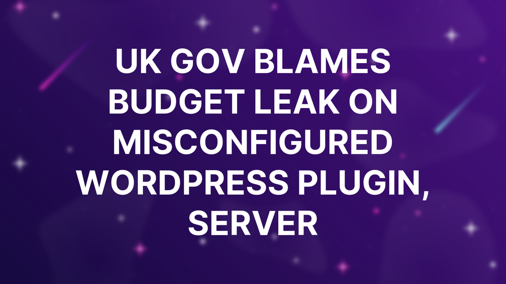 UK gov blames budget leak on misconfigured WordPress plugin, server image