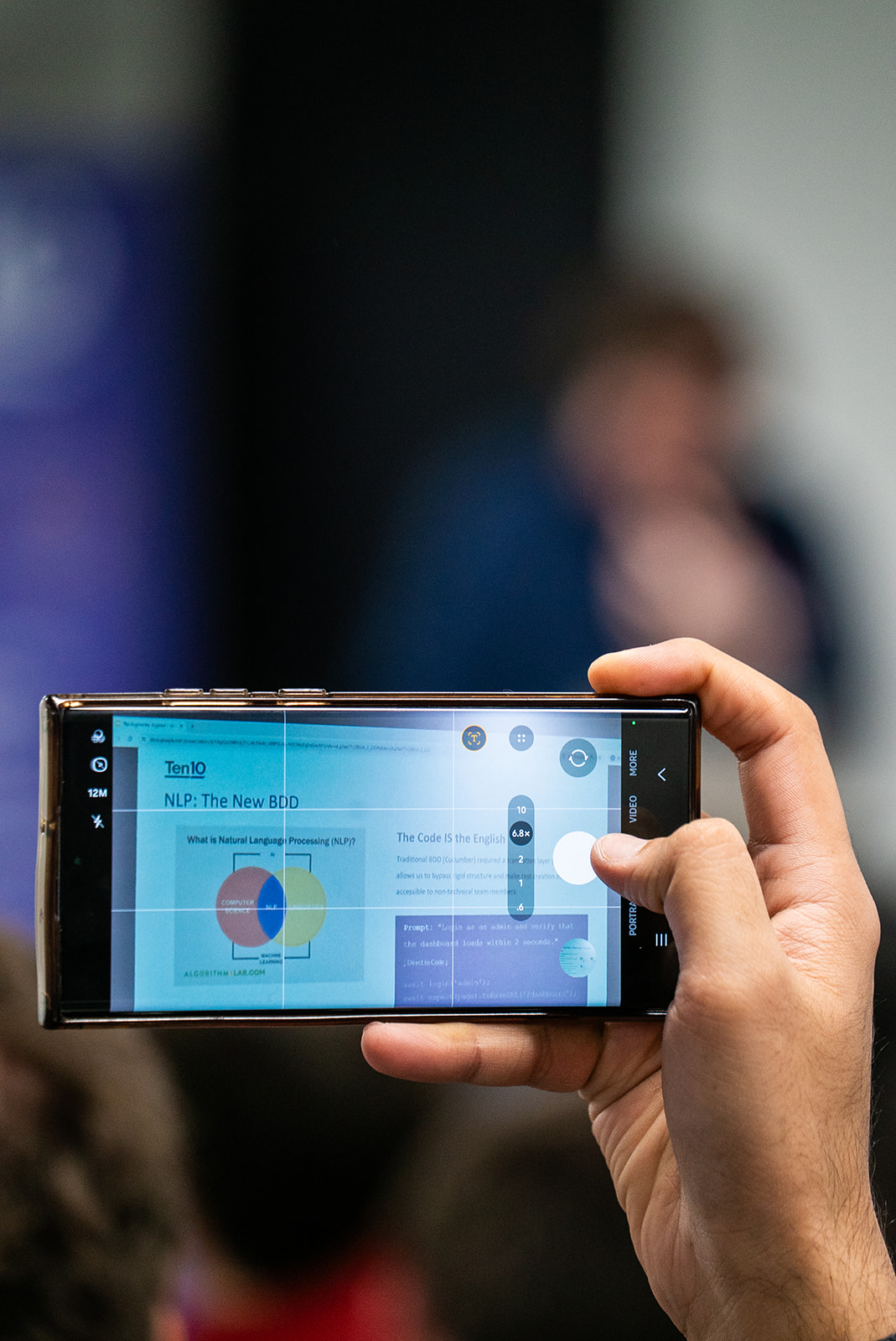 Photo of a phone taking a photo.