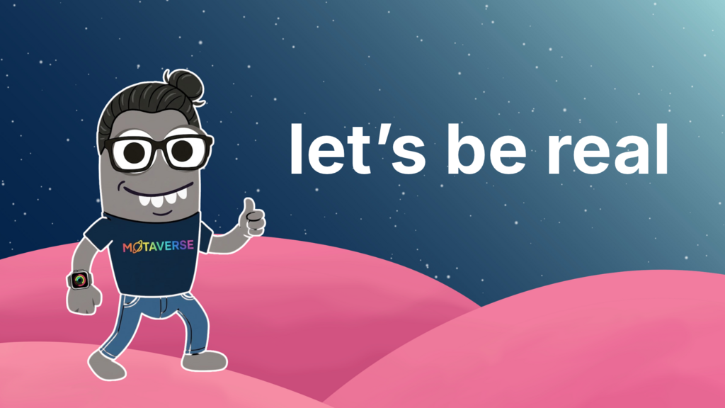 "Let's be real", with a bug version of Rosie Sherry giving the thumbs up image