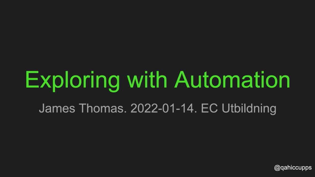 Exploring With Automation with James Thomas image