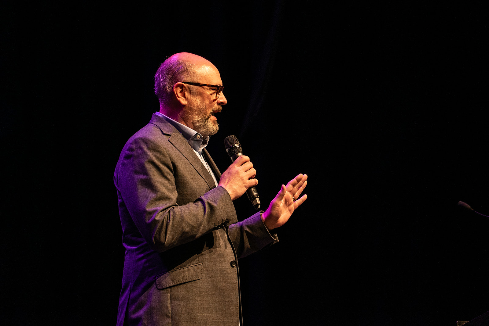 Keith Klain took to the 99 second stage