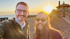 On the beach before arriving at OhSo Social for Pre-TestBash drinks. image