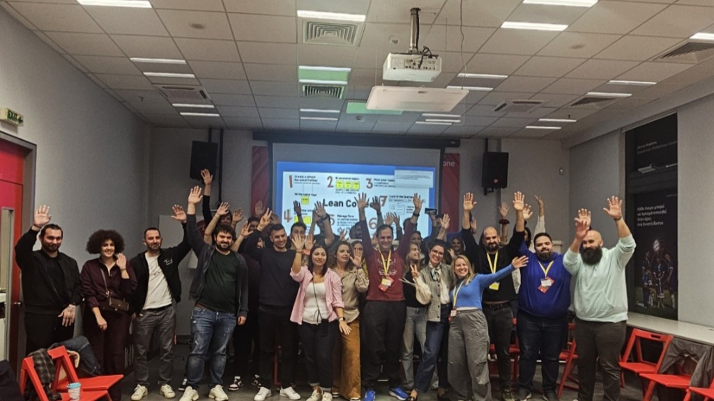 Lean Coffee at Vodafone. A group of people