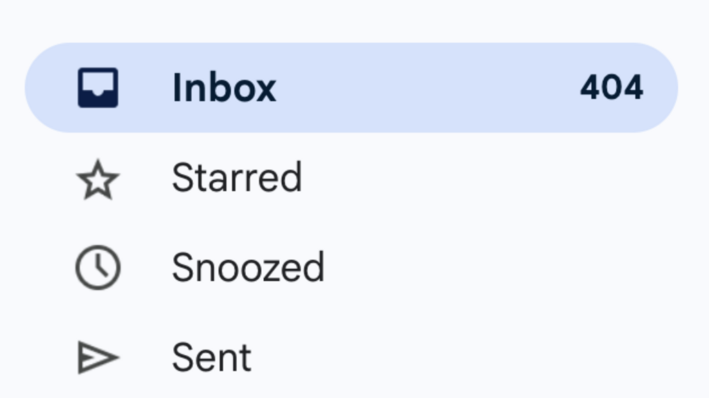 A screenshot of my inbox showing 404 unread emails. image