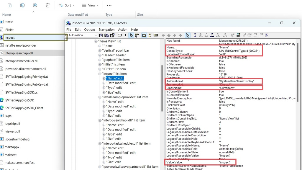 How to use Windows Inspector to write selector for Windows UI or Desktop App image