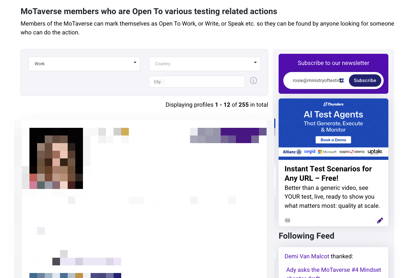 Open To search filters