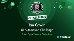Ian Cowin solves the UI challenge from Test.bash(); 2022 using SpecFlow and Selenium. image