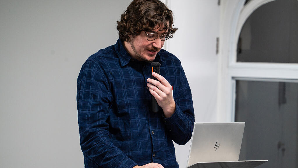 James Stubb on stage.