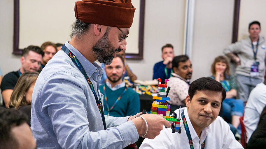 Dalbir Sehmbi shows a lego model image