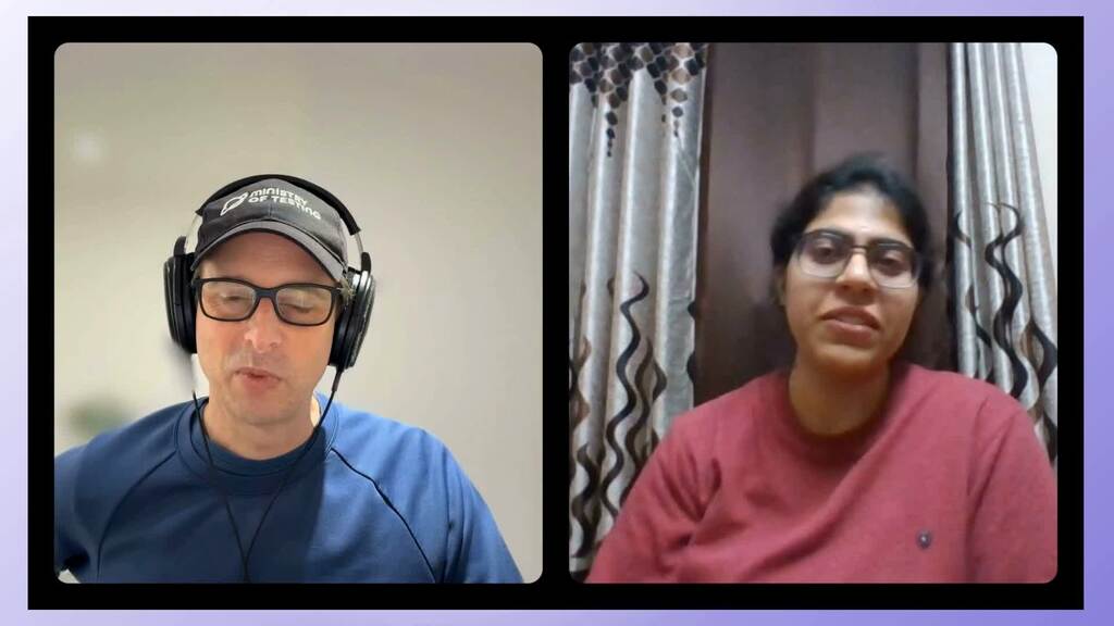 A woman and a man on a video call. image