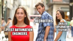 recruiter checks out a test automation engineer instead of a skilled exploratory tester image
