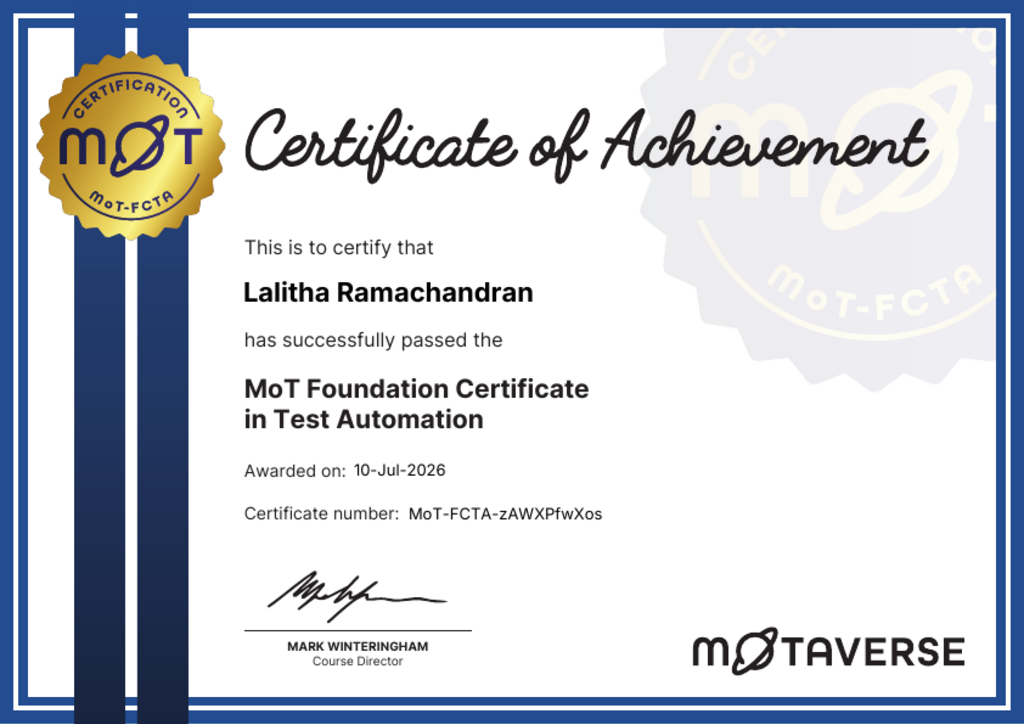 MoT Foundation Certificate in Test Automation image