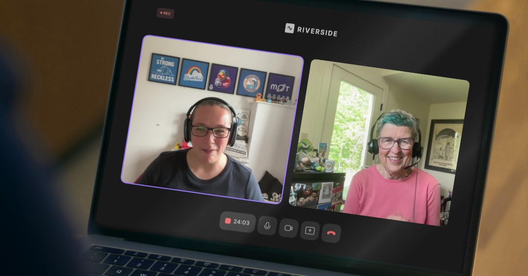 An image of a laptop with Rosie Sherry and Lisa Crispin featured as speakers for the podcast.