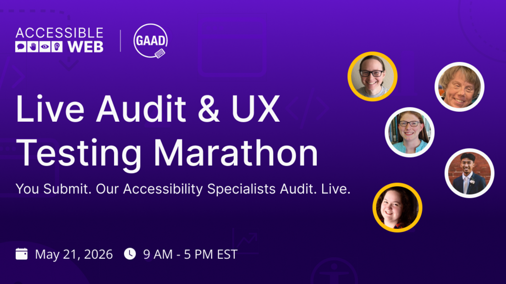 Accessibility in Action: Celebrating GAAD 2026 – Full Day Livestream | Upcoming Webinar image image
