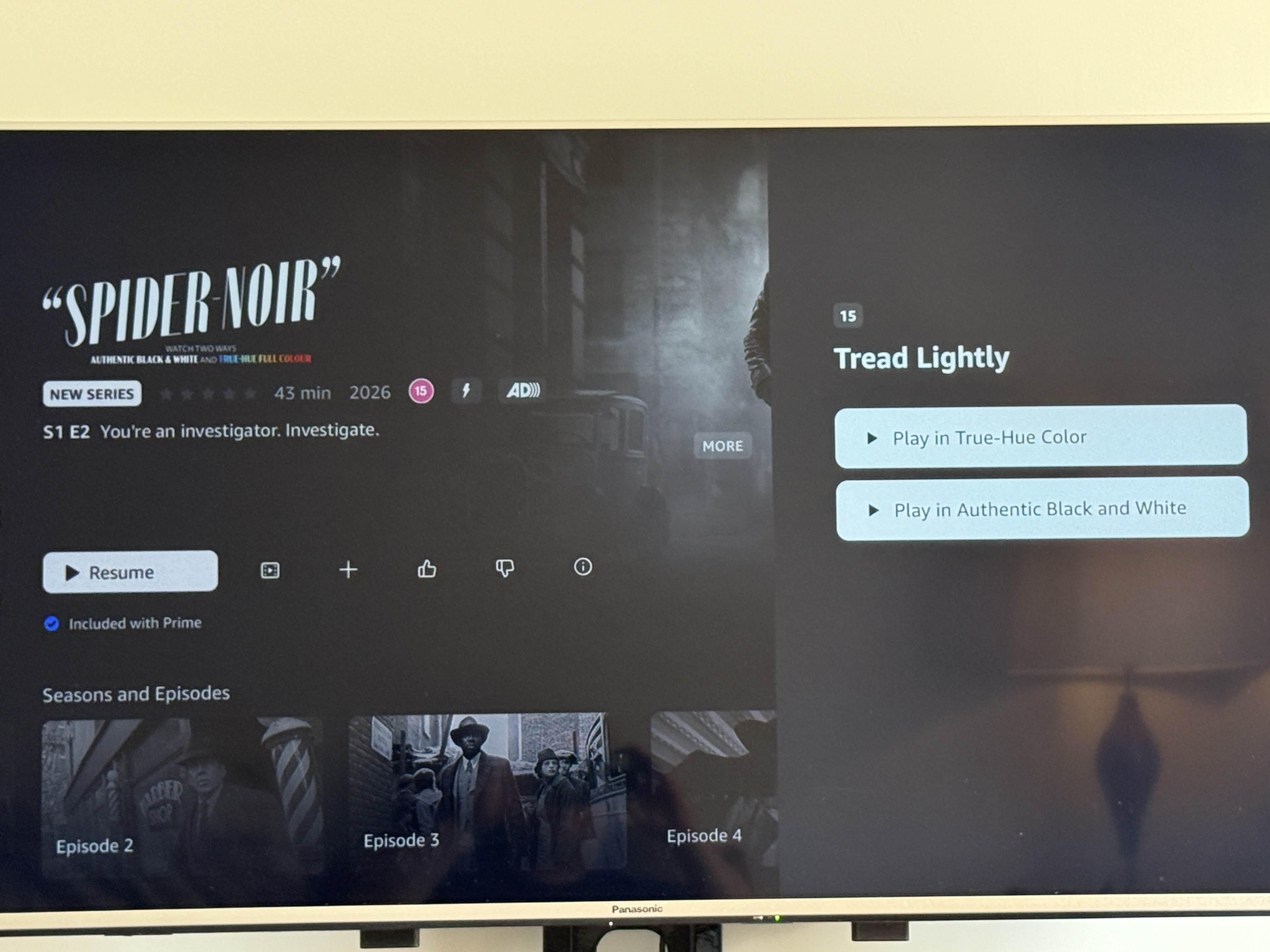 On the page for Spider-man Noir no visible navigation or indicators can be seen.  image