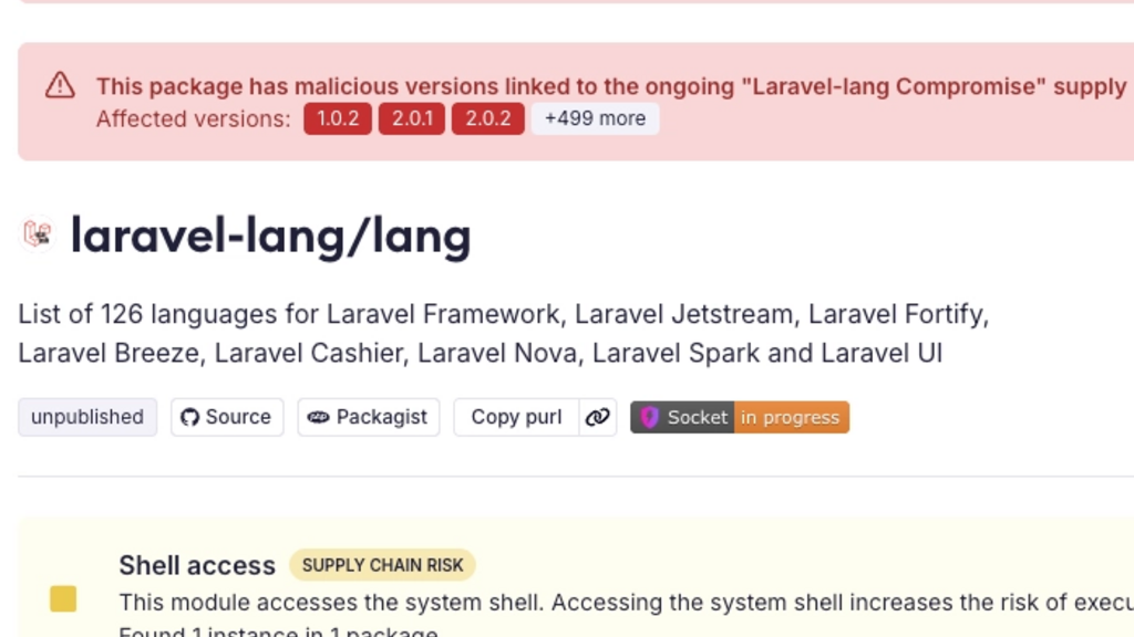 Laravel Lang Compromised with RCE Backdoor Across 700+ Versions image image