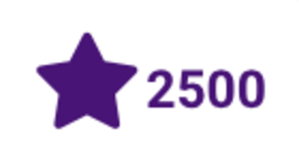 The community star count with star on the profile page showing 2,500 community stars earned image
