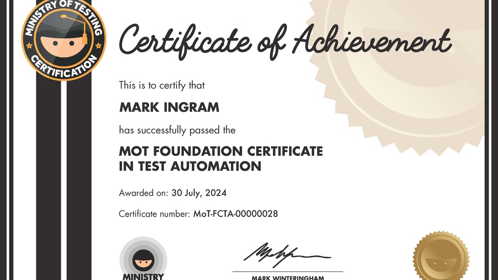 MoT Foundation Certificate in Test Automation image
