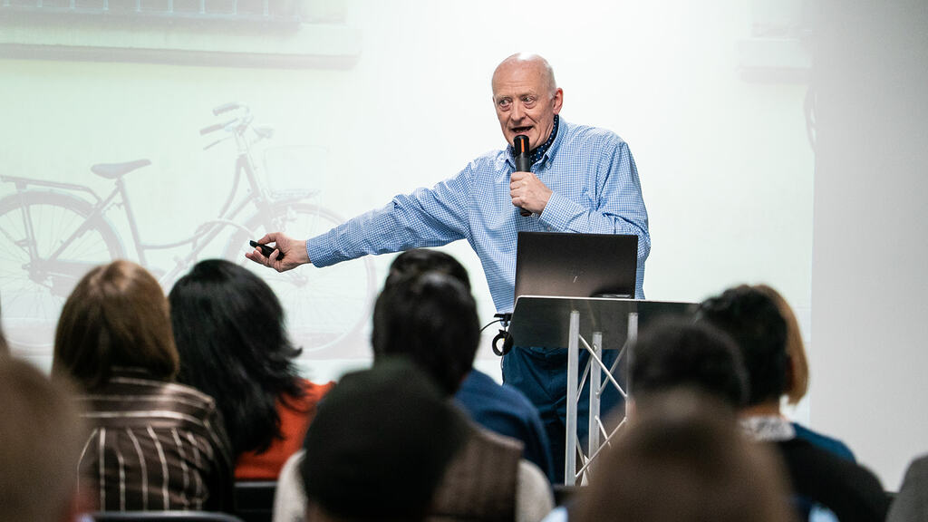 Andrew Brown on stage at MoT London