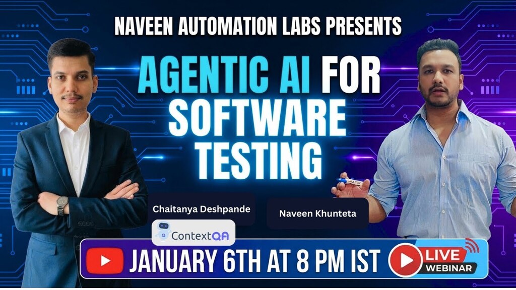 Agentic AI for Software Testing By ContextQA - Naveen Automation Labs image image
