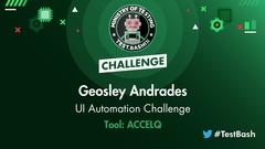 Geosley Andrades solves the UI challenge from Test.bash(); 2022 using ACCELQ. image