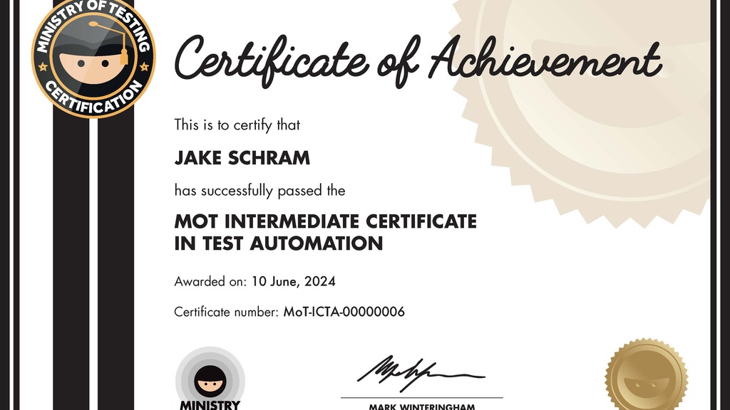 MoT Intermediate Certificate in Test Automation image