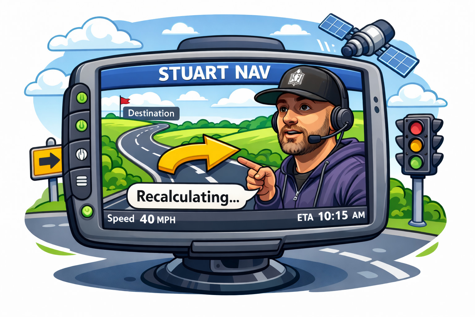 Stuart day as a sat nav